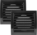 Vent Systems 4'' Inch Black Pack of 2 Air Vent Cover Dryer Vents and Bathroom Exhaust Vents Pipe, Black Louvered Dryer Vent Cover - Exhaust, Supply Air Register Grille with Flange