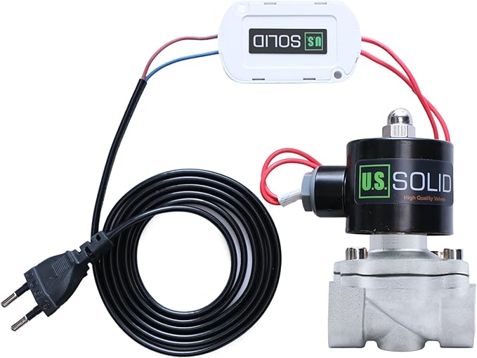 U.S. Solid Smart Solenoid Valve - 1/4 inch Wi-Fi APP-Controlled Stainless Steel Solenoid Valve, 110V AC