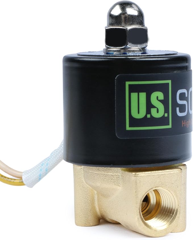 U.S. Solid Smart Solenoid Valve - 1/4 Inch Wi-Fi APP-Controlled Brass Solenoid Valve, 110V AC
