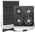blessny 25W Solar 4 Fan Kit for Outdoor Greenhouse, Solar Powered Vent Exhaust Ventilation Fan for Chicken Coop, Shed Air Circulation, 14.7 Ft Long Cord with IP65 Weatherproof Rate