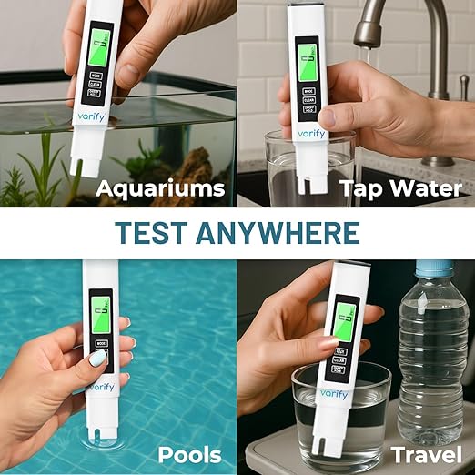 Varify 4-in-1 TDS Meter Digital Water Tester for Drinking Water | Accurate 0–9990 PPM EC & Temp Readings | Ideal for RO Systems, Aquariums, Pools – Built for Professionals, Easy for Anyone (2-Pack)