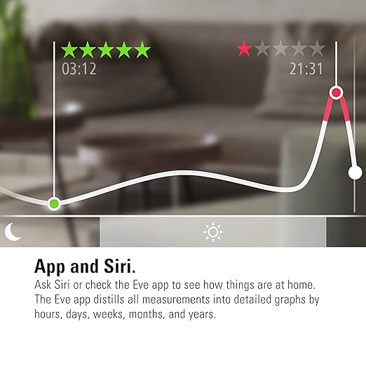 Eve Room - Indoor air Quality Sensor to Monitor air Quality (VOC), Temperature & Humidity, Apple HomeKit Technology, Bluetooth and Thread