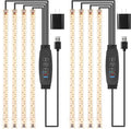 13 Inches Plant Growing Lamp Strips, Full Spectrum LED 3500K Grow Light for Indoor Plants with 3/9/12H Timer and 10 Dimmable Levels for Green House Hydroponics Succulent and Shelf, 4 Head 2 Pack