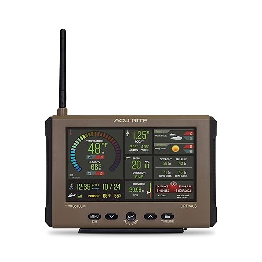 AcuRite Optimus Weather Station with Wi-Fi HD Display, Solar Power Pack, Lightning Detection, Indoor/Outdoor Temperature and Humidity, Wind Speed/Direction, and Rainfall Measurements (01218M)