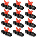12 Pack 1/2 Inch Drip Irrigation Valve Fittings (1/2" ID x 0.6-0.65" OD), 1/2'' Dripline Barbed Shut Off Valve Connectors with Anti-Drop Lock Nuts for Garden Lawn Irrigation System Connection