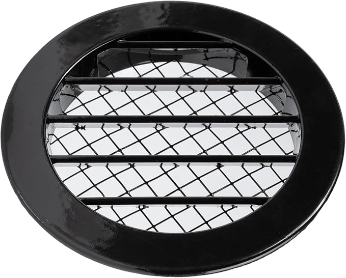 4" Inch Register Vent Cover - Round Aluminum Return Air Vent Cover - Soffit Exhaust Vent - Aluminum Mesh - Grill Cover/Dryer Vent Cover for House, Bathroom, Garage Ventilation - Gable Vent