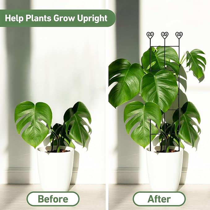32in Large Indoor Plant Trellis for Climbing Plants, Expandable Metal Garden Trellis for Potted Plants, Tall Plant Supports for Ivy Pothos Hoya Monstera, 2p