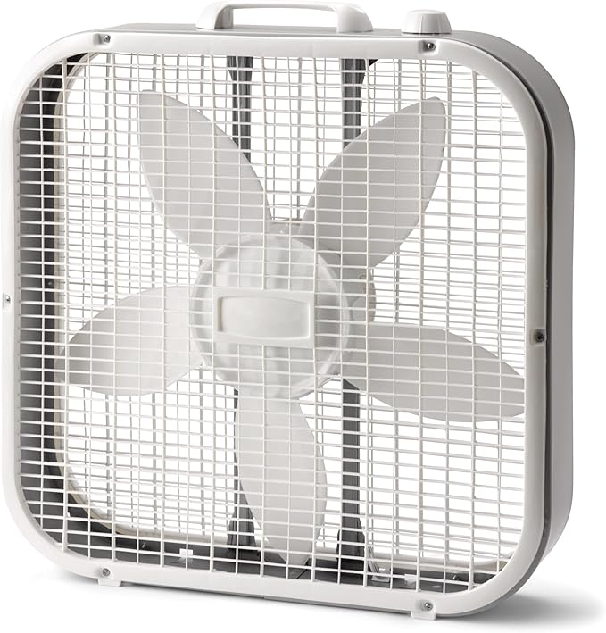 20 Inch Box Fan, 3-Speed Settings, All-Season Cooling for Home, Garage & Basement, Durable Weather-Resistant Motor, Easy-Carry Handle, Energy-Efficient Air Circulator