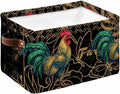 Vintage Rooster Storage Bins Cubes Waterproof Cloth Storage Basket, Farmhouse Elegant Retro Animals Foldable Storage Bags for Shelf Closet Clothes Storages Organizers with Handles 15x11x9.5 in 1PCS
