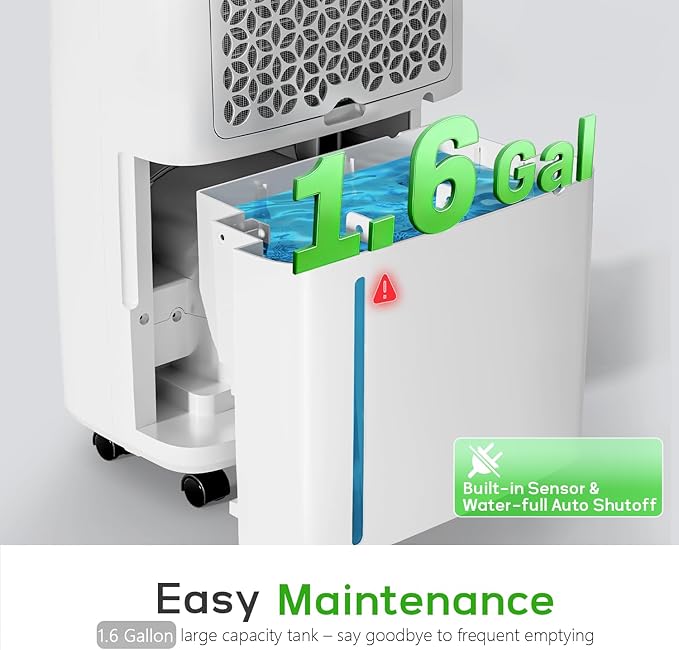 5500 Sq.Ft Dehumidifier for Basement with Drain Hose, Max 80 Pints/D (Standard 50Pint/D), Most Efficient Energy Saving 2026 Dehumidifier Features Air Purifier Combo, Ideal for Large Room, Home, Garage