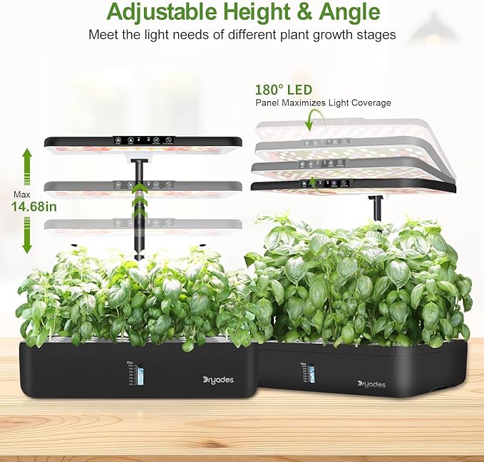 22 Pods Hydroponics Growing System with LED Grow Light, Indoor Herb Garden Kit for Vegetables, Lettuce, Strawberries, Fruits & Flowers, Automatic Light Modes, No Seeds Included