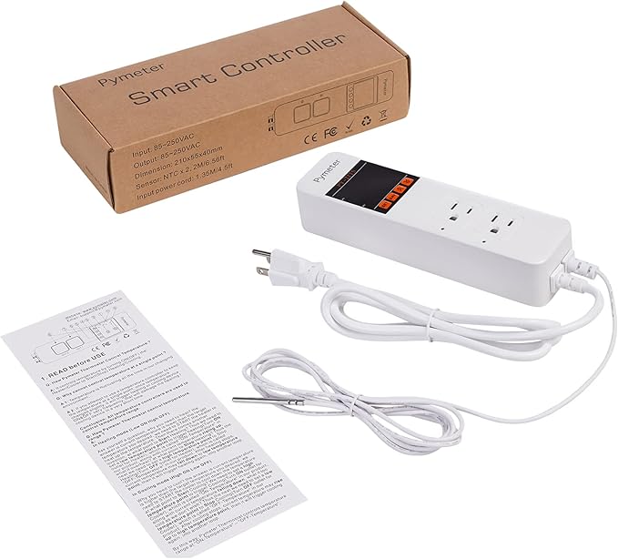 Attic Fan Thermostat Controller Temperature Switch Plug Outlet for Seedlings, Germination, Rooting, Greenhouse, Fermentation, Reptile, Terrarium Heating Mats