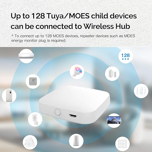 MOES ZigBee & Bluetooth & Mesh Gateway, Tuya Wireless Smart Home Bridge Hub, Only Support Tuya Smart Device Work with Smart Life/MOES App