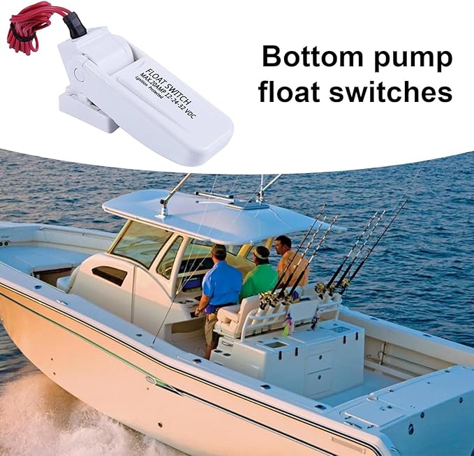 Float Control - Automatic Activation Bilge Pump Button, Waterproof 12V Pump Trigger | Marine Float Button Sensor, Reliable Bilge Pump for Water Quality Control and Boat Use