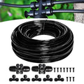 Maotong 100FT 1/4 inch New Quick-Connect Drip Irrigation Kit Distribution Hose Tubing for Garden Irrigation System (Includes 2 Pcs 6-Way Connector, 5 Pcs 1/4" Tee and 10 Pcs End Plugs)