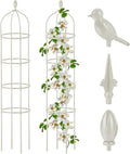 Garden Obelisk Trellis for Climbing Plants Outdoor 6 Ft Rose Bush Round Trellis for Pots Rustproof Metal Pipe with Plastic Coated Plant Flower Trellises for Clematis Vine Jasmine Support