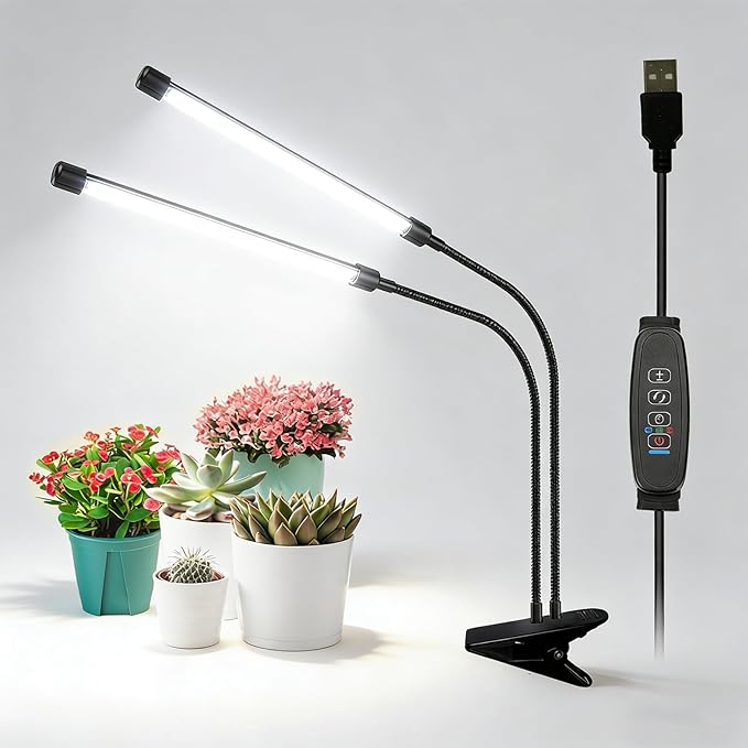 LED Grow Light for Indoor Plants, 40W 6000K Plant Lights for Seedings Succulents, Waterproof Grow Lamp with Timer Auto On/Off 3/9/12H, 9 Dimming