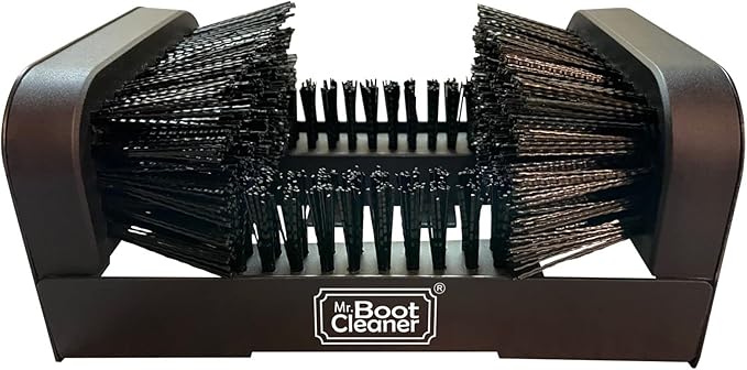 Heavy Duty Boot Brush Cleaner Outdoor Floor Mount or Portable Commercial Boot Scraper/Scrubber with Hardware, Plastic