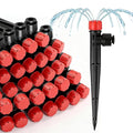 RedChili 35 Pieces Quick Connect Drip Emitters for 1/4" Drip Irrigation Tubing, Adjustable 360 Degree Stream Drip Emitters with Stake 360° Full Circle 8 Hole Stream Drippers for Garden Watering System