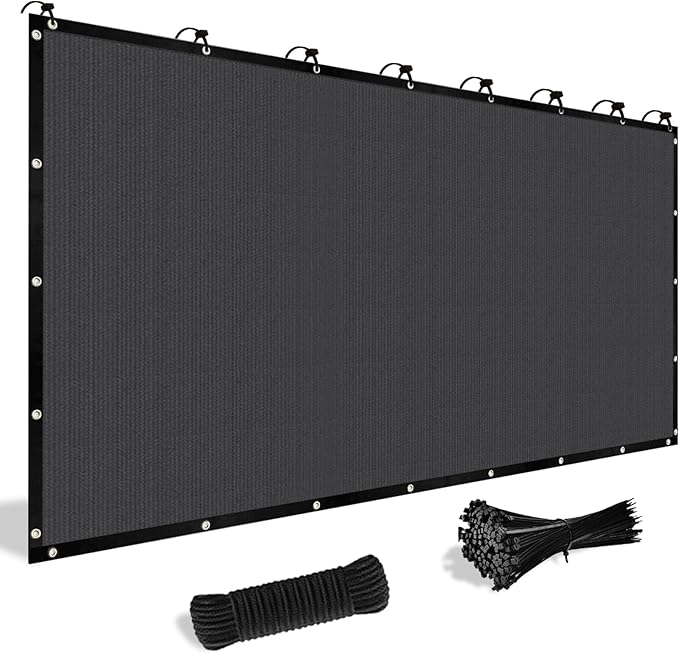 Shade&Beyond Customized Size 4' X 4' Shade Cloth with Grommets, 90% UV Protection UV Protection Mesh Tarp Sun Screens for Patio GN04, Dark Gray