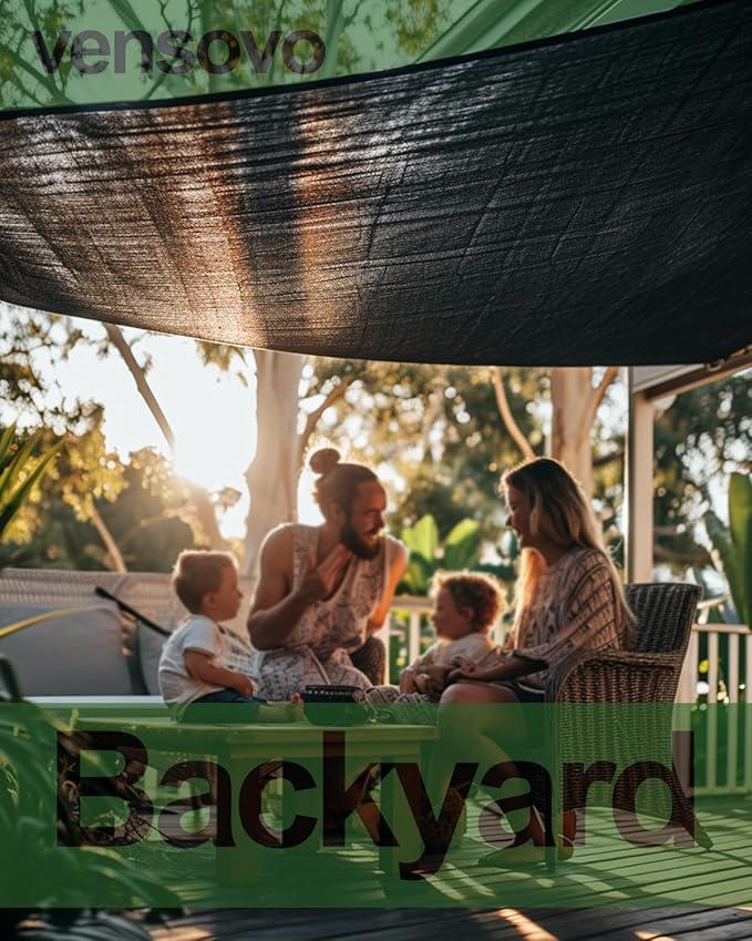 vensovo 30% Sunblock Shade Cloth Net Black Resistant - 8x12 Ft Garden Shade Mesh for Plant Cover, Greenhouse, Chicken Coop, Kennels, Tomatoes Plants