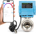 U.S. Solid WiFi Smart Motorized Ball Valve 1 inch NPT for Water Control, Irrigation, 2 Way 304SS Electric Valve, USB Powered, Status Indicator, Flow Direction, Remote On/Off Control, NSF Certified