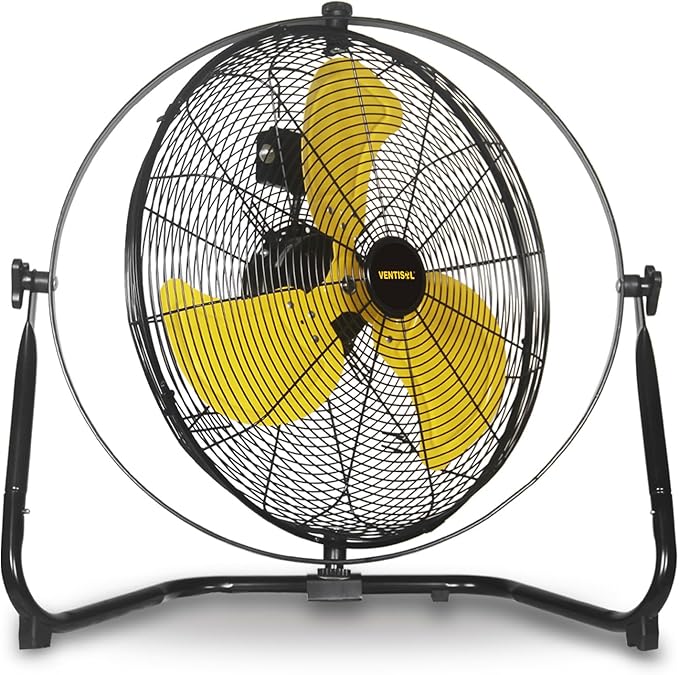 VENTISOL 20 Inch 2-in-1 Floor or Wall Mounted Fan, High Velocity 720 Tilting for Commercial, Residential, Industrial, Garage, Patio