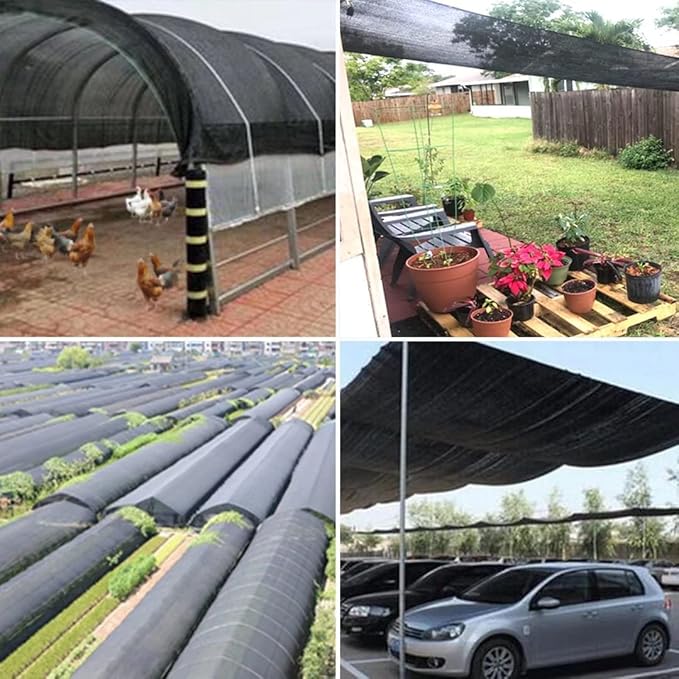 Shade Cloth - 70-90% Sunblock Net for Garden Patio,Shade Sails for Plants Greenhouse Outdoor Pergola Lawn Sun Shade Cloths for Kennel Chicken Coop Easier to Hang Shade Net Cover
