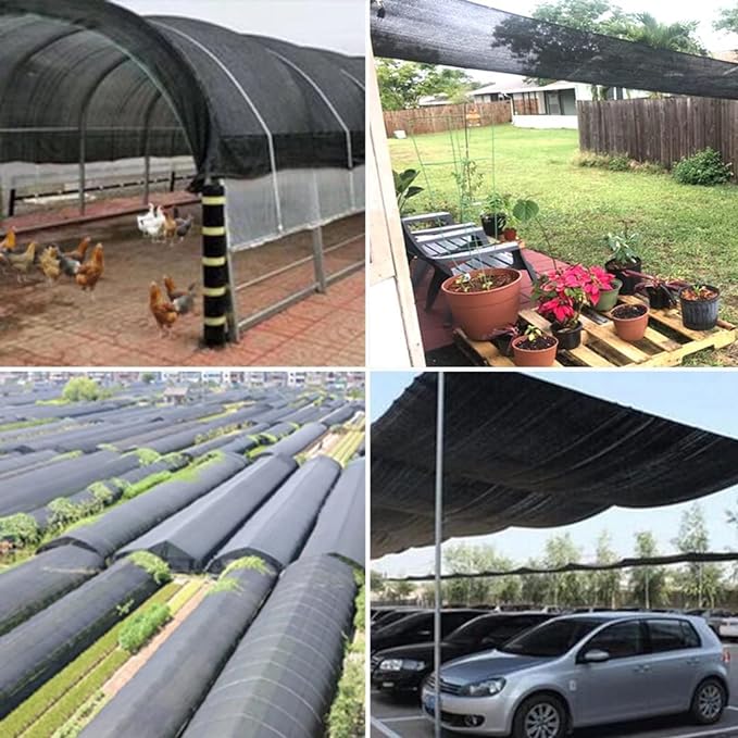 8 x 16 FT Shade Cloth 90% Sunblock Net for Garden Patio Plants Greenhouse Outdoor Pergola Lawn Sun Shade Cloths for Kennel Chicken Coop Easier to Hang Neting Cover