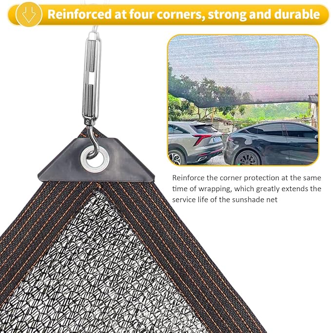 DGSL 40% Shade Cloth Greenhouse Shade Cover with Grommets - 6.5Ft x 20Ft Mesh Tarp for Pergola, Patio Plants, Chicken Coop, Garden, Outdoor, Backyard