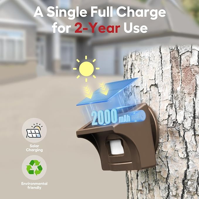 eMACROS Safeguard-Ultra Solar Driveway Alarm with App,1/2 Mile Range, Weatherproof Home Security System(Single Sensor)