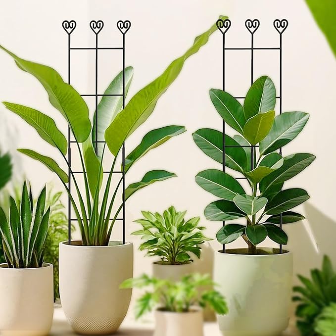 32in Large Indoor Plant Trellis for Climbing Plants, Expandable Metal Garden Trellis for Potted Plants, Tall Plant Supports for Ivy Pothos Hoya Monstera, 2p