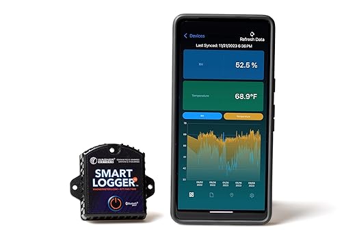 Smart Logger V2™ Bluetooth Ambient Temperature & Relative Humidity Data Logger for Home & Industrial Use (5 Pack)
