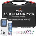 Pawfly 6 in 1 Digital Water Testing Kit, 50 Strips Fresh/Salt Aquarium Water Test Kit, Fish Tank Water Testing Kit, Digital Water Tester for pH, Nitrate, Nitrite, Chlorine, Total Hardness & Carbonate