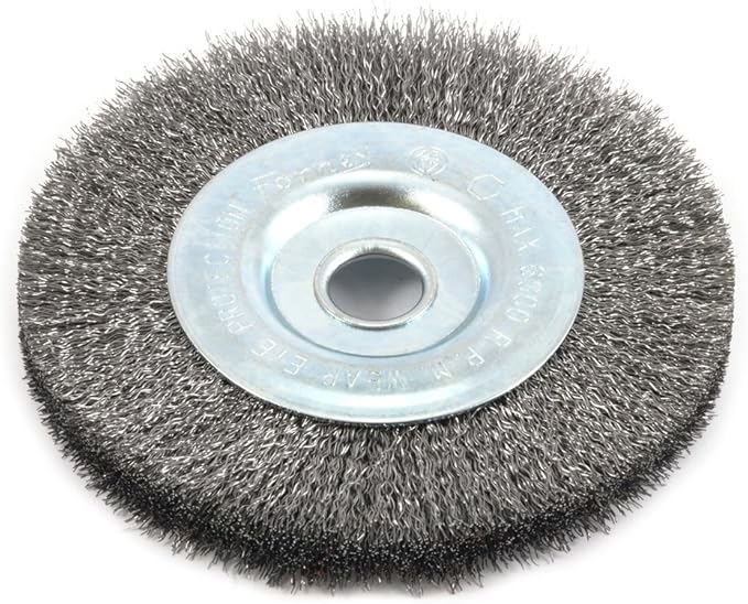 Forney 72744 Wire Wheel Brush, Fine Crimped with 1/2-Inch Arbor, 4-Inch-by-.008-Inch