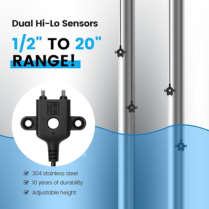 WiFi Sump Pump Controller Alarm, Check Water Level Status, Timely Alerts for Pump Failures & Overload, Keep Your Basement Dry, Perfect for Sewage Pits, Submersible /Utility /Water Well Pumps, Black