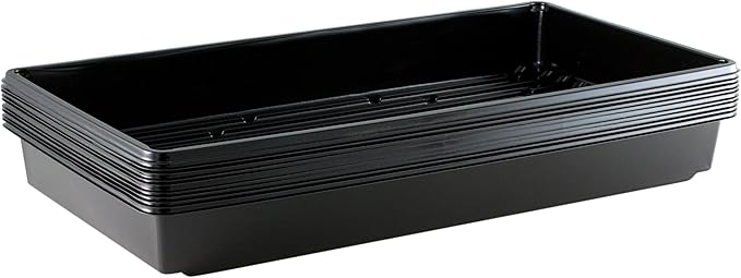 BBR Tuning 10x20 Inch Black 10 Pack Plant Black Propagation Tray – Growing Trays for Seedling, Garden, Planting, Soil & Hydroponic Horticulture - Microgreen Trays Grow Plants - No Drain Holes