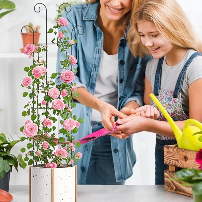 2 Pack 33 inch Plant Trellis for Climbing Plants Outdoor/Indoor, Expandable Large Metal Garden Trellis for Climber Plants, Sturdy Houseplant Support Stakes for Potted Vine Ivy Pothos Monstera