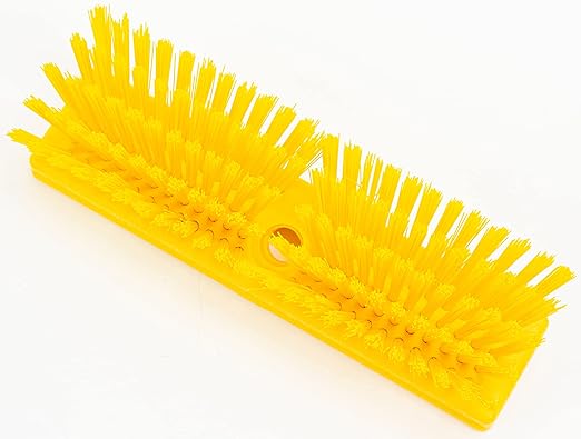 SPARTA Plastic Floor Scrub Brush, Brush Head Only, Deck Brush with ACME Standard Thread Fitting for Deck, Industrial Kitchens, and Hospitals, 10 Inches, Yellow
