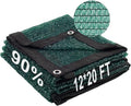 LOVE STORY 12x20FT 90% Dark Green Garden Shade Cloth, Sun Shade Cover Net Mesh Tarp with Grommets, Sunblock Net for Garden,Greenhouse,Plants and Patio