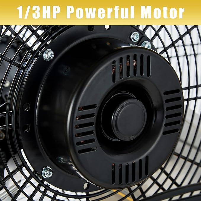 HiCFM 13000 CFM 30 inch Heavy Duty High Velocity Barrel Floor Drum Fan With Powerful 1/3HP Motor, 9ft Cord, 5in Solid Wheels for Workshop, Garage, Commercial or Industrial rooms - UL Safety Listed