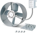 Gable Vent Attic Fan, 15" Exhaust Ventilation Fan with Adjustable Thermostat for Gable, Shed, Home, Garages, 1600 CFM, 1050 RPM, 2400 SQ. FT. Attic Ventilator (1600CFM)