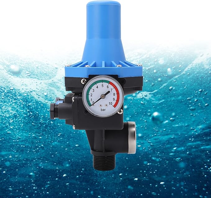 Automatic Start Stop Water Pump Pressure Switch, Waterproof Water Pump Pressure Controller with Single Way Valve for Electric Control Switch 110V-120V (0.75KW)