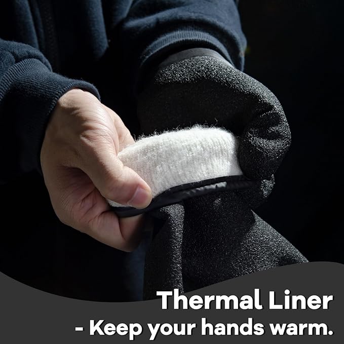 KAYGO Waterproof Insulated Thermal Work Gloves - KG140W, Cold Condition Winter Gloves for Men and Women, Full Hand Double Latex Coated Ultra-Fine Crinkle Grip (3, X-Large),Black
