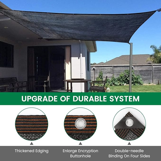 70% 30 X 50 FT Black Shade Cloth, Outdoor Sunblock Shade Cloth with Grommets, Durable Sun Shade Netting Shading Antifreezing for Patio, Garden, Plants Cover, Greenhouse, Barns, Dog Kennel