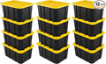 Sterilite 12 Pack Industrial Tote Organizers, Plastic Storage Container Bins with Lids, 27 Gallon - Heavy-Duty Organizing Containers for Closet, Bathroom, and Office