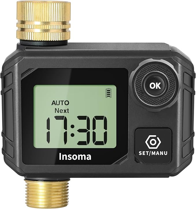 Sprinkler Timer for Garden, Programmable Irrigation Hose Timers, Water Timer with Rain Delay/Manual/Automatic Watering System, for Yard, Lawn