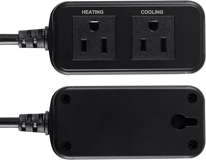 Digital Temperature Controller 2-Stage Outlet Thermostat Heating and Cooling Mode Carboy Homebrew Fermenter Greenhouse Terrarium 110V 10A (S10B-B)