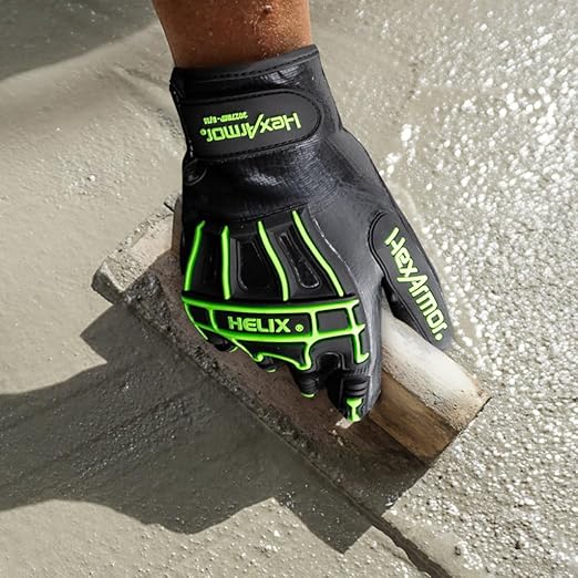 HexArmor Helix 3027IMP Liquid-Resistant Impact Gloves – ANSI A7 Cut Protection, IR-X® Impact Exoskeleton, 21-Gauge Dexterity, Full Nitrile Coating, Touchscreen Compatible, High-Grip Sandy Palm