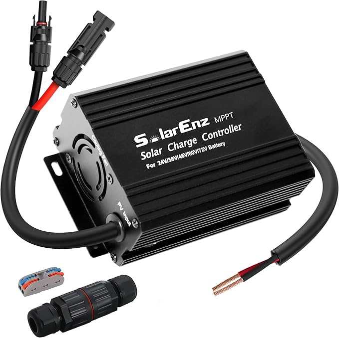 12A Boost MPPT Solar Charge Controller Solar Panel Regulator for24V/36V/48V /60V/72V Lead-Acid, LiFePO4, Gel, Flooded Batteries etc in Golf Cart,eBike,Club Car, Scooterand Solar System